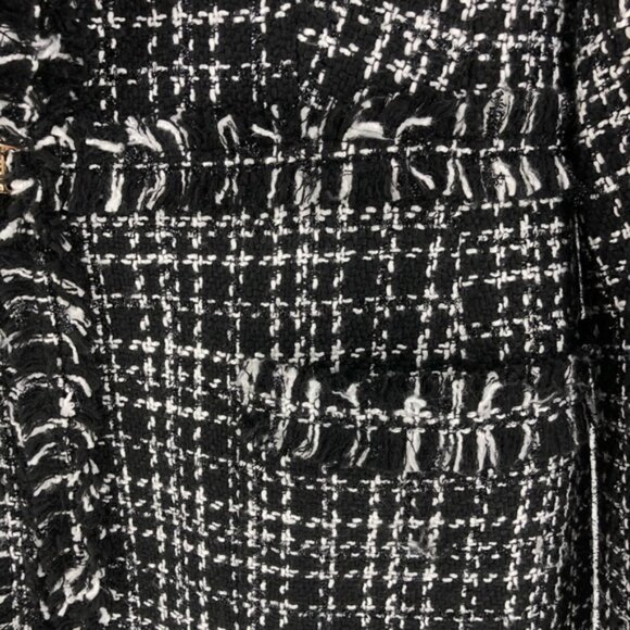 DKNY Black Long Tweed Topper Jacket - Picture 8 of 15